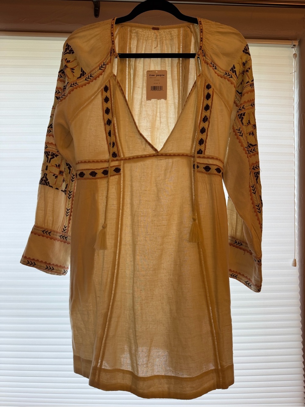Free People Boho Embroidered Cream Maxi Dress - Picture 4 of 7